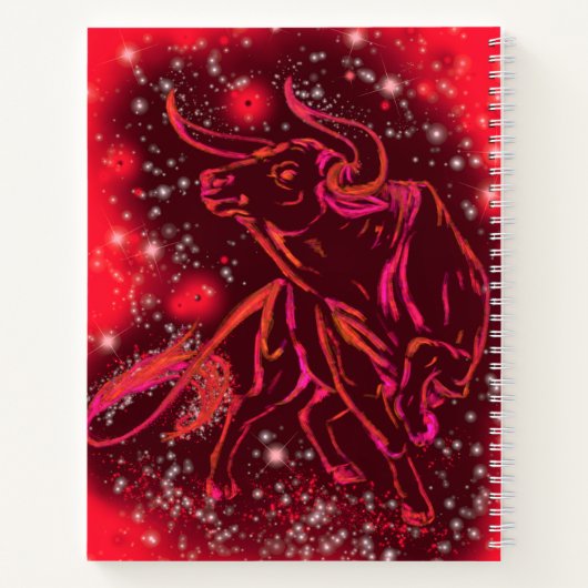 Notebook Red Bull Running At Starry Night Notitieboek (Achterkant)