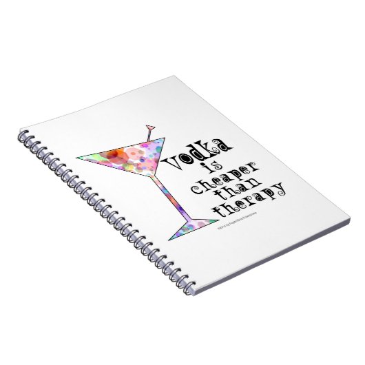 NOTEBOOK, VODKA IS CHEAPER DAN THERAPIE NOTITIEBOEK (Rechterzijde)