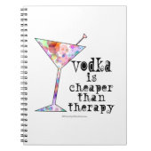 NOTEBOOK, VODKA IS CHEAPER DAN THERAPIE NOTITIEBOEK (Voorkant)