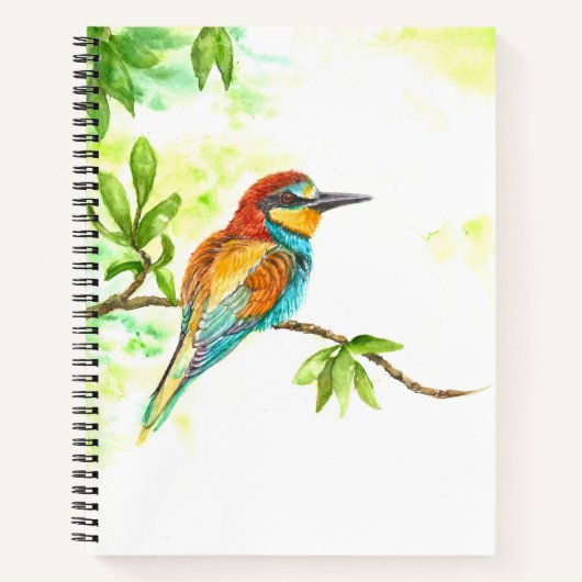 Notebook with Watercolor European Bee-eater Notitieboek (Voorkant)
