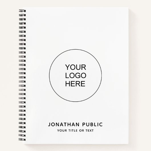 Notebooks Upload Company Logo Custom Text Name Notitieboek (Voorkant)