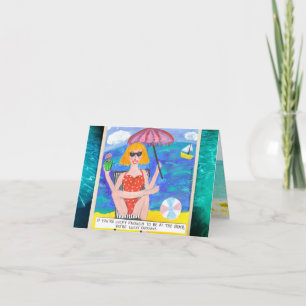 NOTECARD - ALS JE HET GELUK HEBT OM OP HET STRAND  KAART