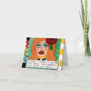 NOTECARD… BEN IK NIET AAN DE GYMNASTIEK VANDAAG KAART