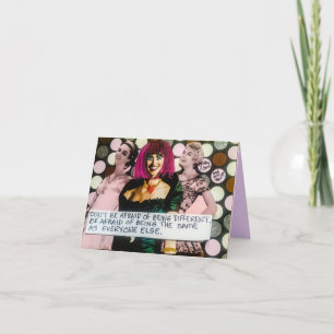 Notecard-ben niet bang om anders te zijn. kaart