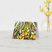 Notecard-bevlekte glas-Louis Tiffany 6 Kaart (Gele Bloem)