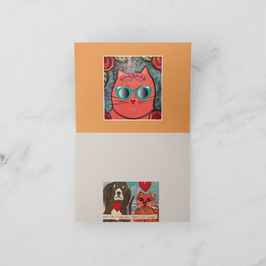 NOTECARD-Cat/hond Kaart (Binnen)