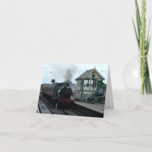 Notecard: De Trein van de stoom en Seinhuisje Kaart