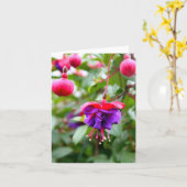 Notecard Fuschia Kaart (Gele Bloem)