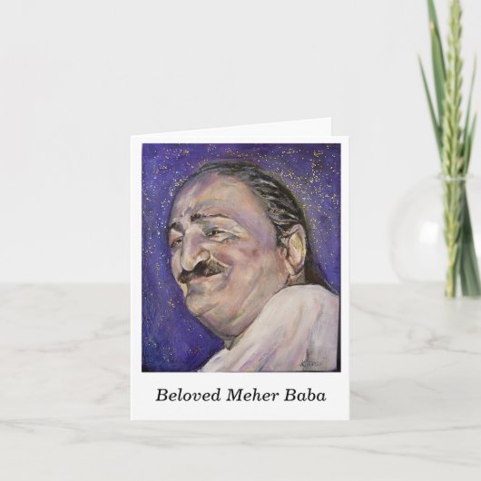 Notecard-- Geliefde Baba Meher Kaart (Voorkant)