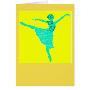 Notecard Gelukkig Nieuwjaar Ballet danser silhouet