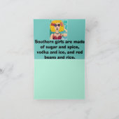 NOTECARD-HIER IN HET ZUIDEN VERBERGEN WE ONS NIET  KAART (Binnen)