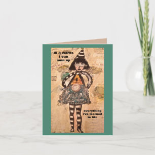 NOTECARD-IN 3 WOORDEN KAN IK HET LEVEN SAMENVATTEN KAART