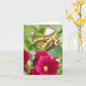 Notecard met Swallowtail Butterfly Kaart (Gele Bloem)