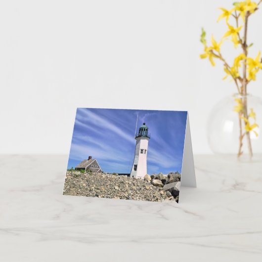 Notecard - Oude Scituate Lighthouse Kaart (Gele Bloem)