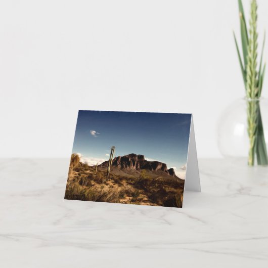 Notecard Superstition Mountains Arizona Kaart (Voorkant)