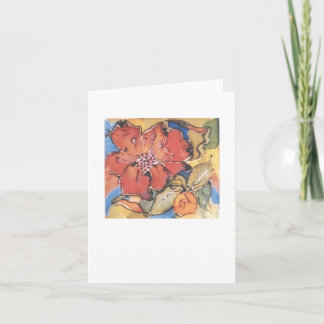 Notecard van zijde het schilderen van een bloem kaart