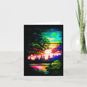 Notecard-vintage Glas in lood kunst-6 Kaart