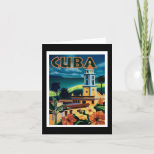 Notecard-vintage reis-Cuba Kaart