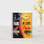 Notecard-vintage reis-Las Vegas Kaart (Gele Bloem)
