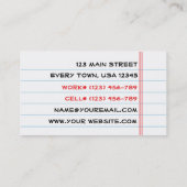 Notecard Visitekaartje (Achterkant)