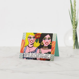 NOTECARD-VRIENDEN ZIJN ALS DAMESSLIPJES KAART