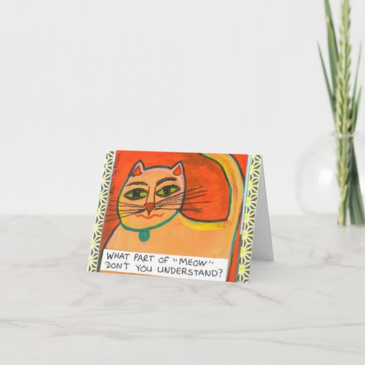 NOTECARD-WELK EEN DEEL VAN MIAUW NIET U BEGRIJPT KAART (Voorkant)