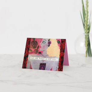 NOTECARD-ZE HAD ROZEN IN HAAR ZIEL KAART