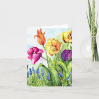 Notecards van tulpen kaart