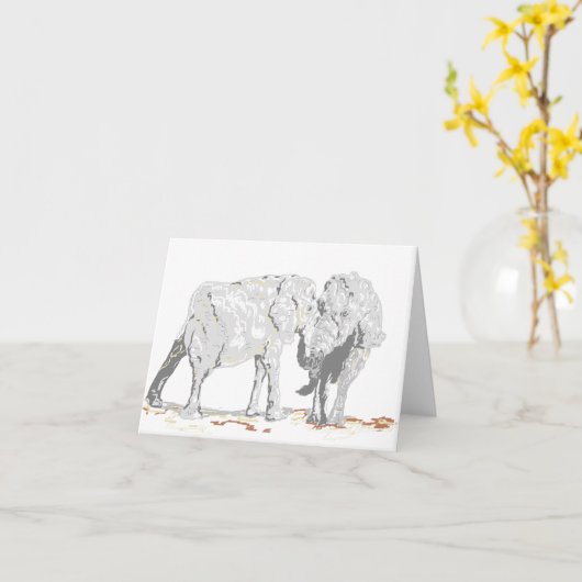 Noteer Kaart Elephants (Gele Bloem)