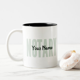 Noteerbaar, groen gekleurd lettertype Gepersonalis Tweekleurige Koffiemok