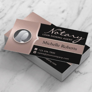 Noteerbare handtekening Modern Roos Gold Foto Visitekaartje
