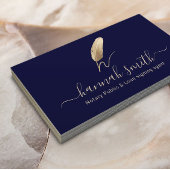 Noteerbare leningnemer Gold Quill Pen Logo marine Visitekaartje