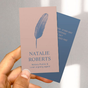 Noteerbare leningnemer Quill Pen Dusty Roos Visitekaartje