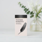 Noteerbare leningtekenaar Elegant Black Quill Pen Visitekaartje (Staand voorkant)