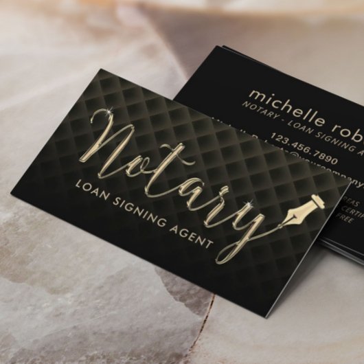 Noteerbare leningtekenaar Gold Pen 3D script Lux Visitekaartje