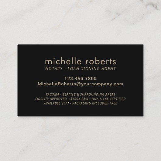 Noteerbare leningtekenaar Gold Pen 3D script Lux Visitekaartje (Achterkant)