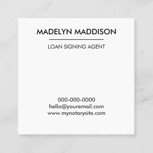 Noteerbare leningtekenaar Modern Dark Grey Vierkante Visitekaartje (Achterkant)