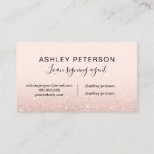 Noteerbare logo blush roos goud glitter visitekaartje (Achterkant)