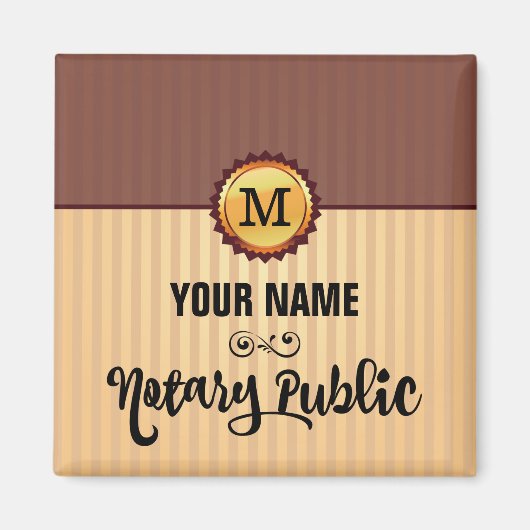 Noteerbare naam van het Public Gold Seal Monogram  Magneet (Voorkant)