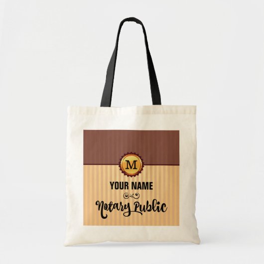 Noteerbare naam van het Public Gold Seal Monogram Tote Bag (Voorkant)