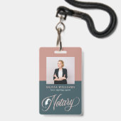 Noteerbare overheidsmarine & Blush roze ID Badge (Voorzijde met lanyard)