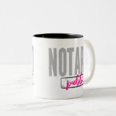 Noteerbare publieke Big Font Faded Black met Fuchs Tweekleurige Koffiemok (Voorkant rechts)