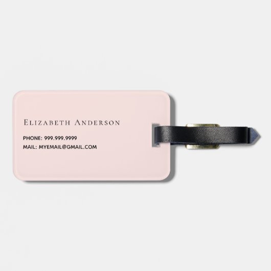 Noteerbare roos goudbrij bagagelabel (Achterkant horizontaal)