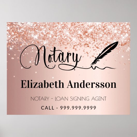 Noteerbare roos goudbrij poster (Voorkant)