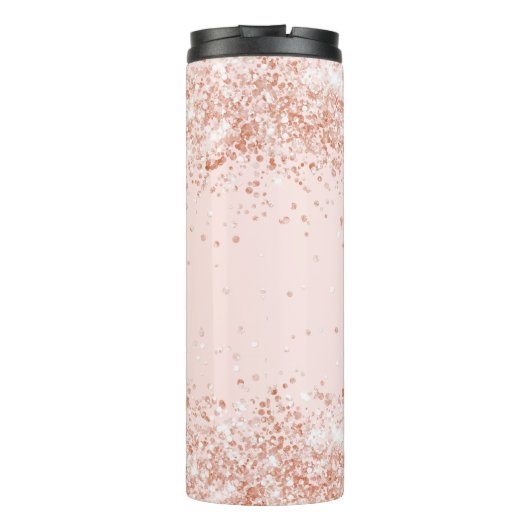 Noteerbare roos goudbrij thermosbeker (Achterkant)