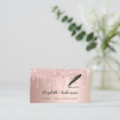 Noteerbare roos goudglitter QR Visitekaartje (Staand voorkant)