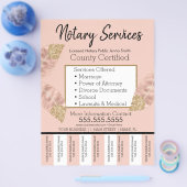 Noteerbare services roze Gold Business Tear Off ro Flyer (Enkel)