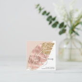 Noteerbare services Roze Gold Glitter Chic Vierkante Visitekaartje (Staand voorkant)