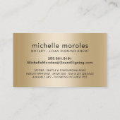 Noteerbare signaalagent Modern Black & Gold Visitekaartje (Achterkant)