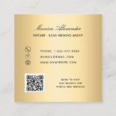 Noteerbare witte goudfoto QR code Vierkante Visitekaartje (Achterkant)